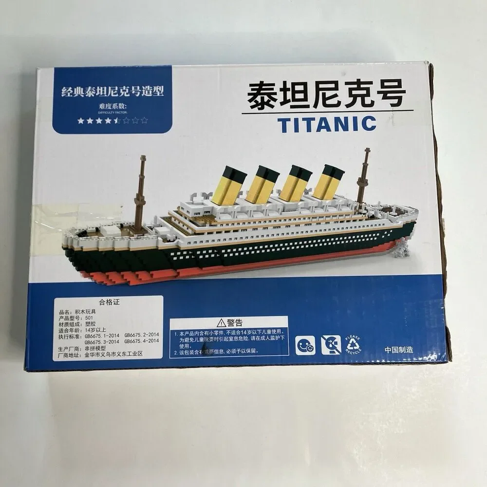 Titanic Building Blocks Cruise Ship Mini Assemble Bricks Model Toys 1580pcs